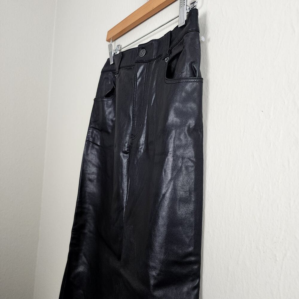 Free People City Slicker Faux Vegan Leather Maxi Skirt in Black - 0 NEW - Picture 7 of 15